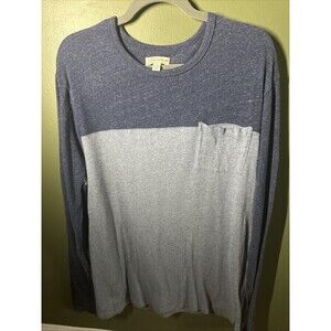 J.CREW  Men's Cotton Top Marled Light Blue/Navy Large Slim